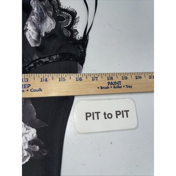 Revolve Majorelle halter Maxi dress, black lace floral slinky fairy goth size SM - Picture 9 of 14